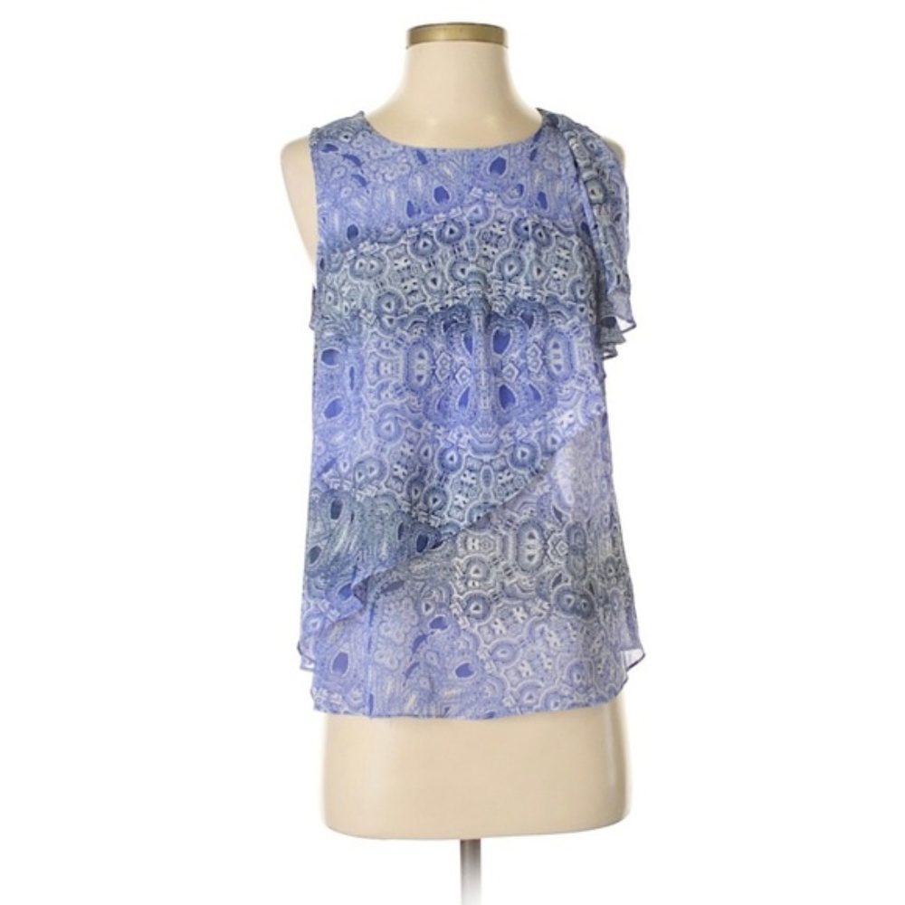 HD in Paris Anthropologie Blue Sleeveless Top - Picture 3 of 3